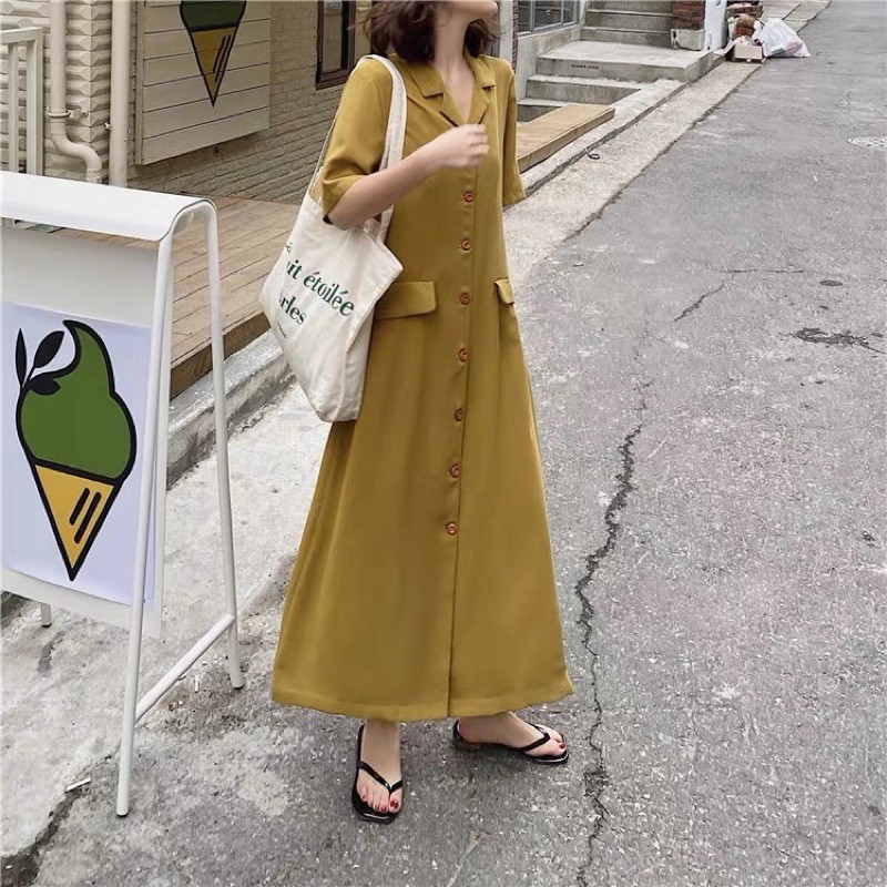 Đầm suông cổ vest dáng dài Taobao | BigBuy360 - bigbuy360.vn