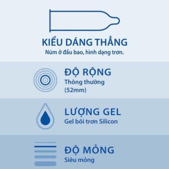 Bao cao su Durex Invisible Extra Thin hộp 10 chiếc siêu mỏng bcs tàn hình Sói.official