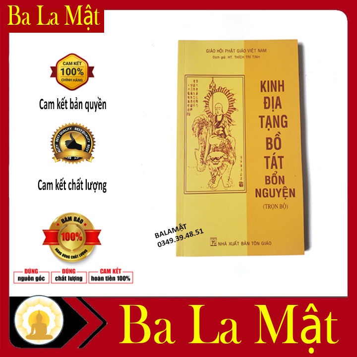 Sách - Kinh Địa Tạng Bồ Tát Bổn Nguyện Trọn Bộ Màu Vàng Bìa Giấy