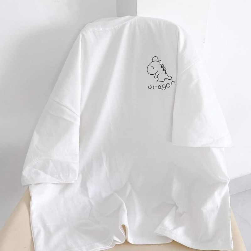 Áo Thun Tay Lỡ Phông Rộng In Hình Khủng Long Form Nam Nữ 38-65kg