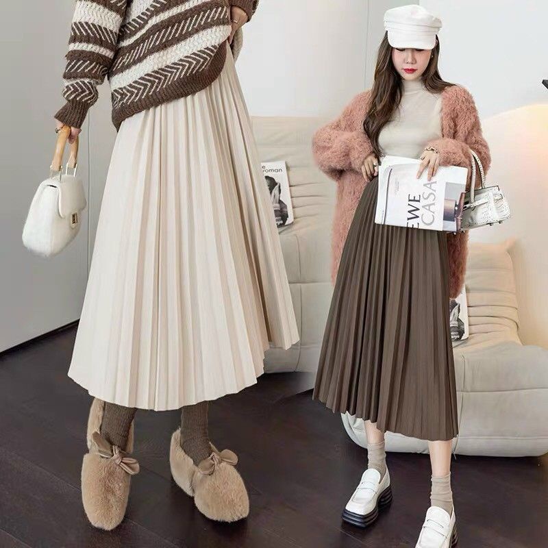 Chân váy dập ly trơn hàng QC