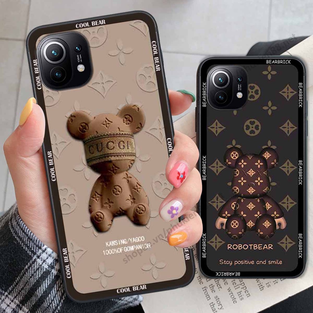 Ốp Xiaomi Poco X3 / Poco X3 Pro bear, k@ws thương hiệu phong cách ốp lưng thời trang cao cấp