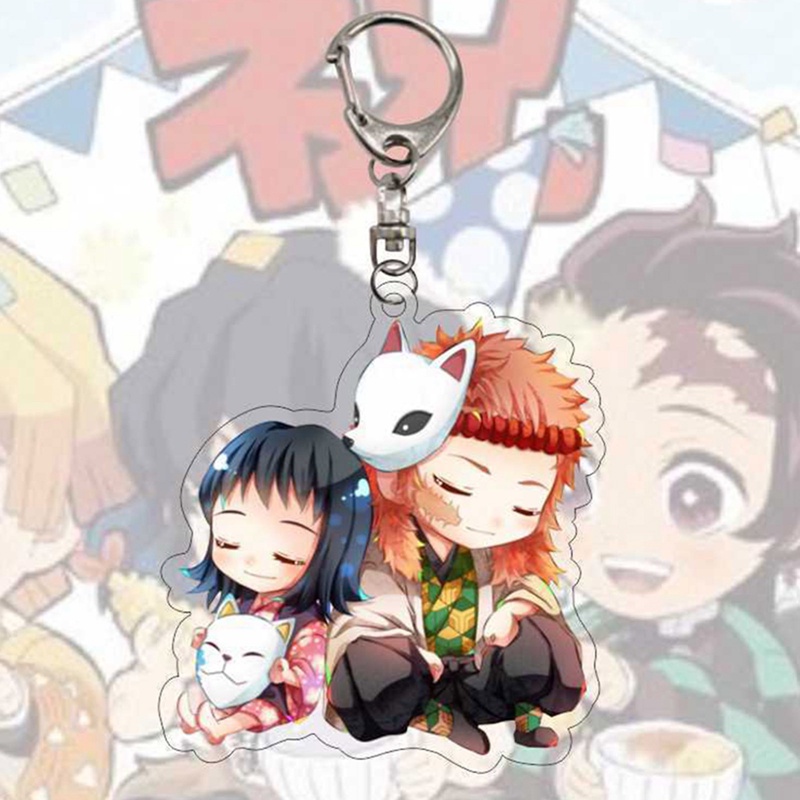 Tmdbyx Móc Chìa Khóa Acrylic Hình Anime Demon Slayer Kimetsu no Yaiba Ghost