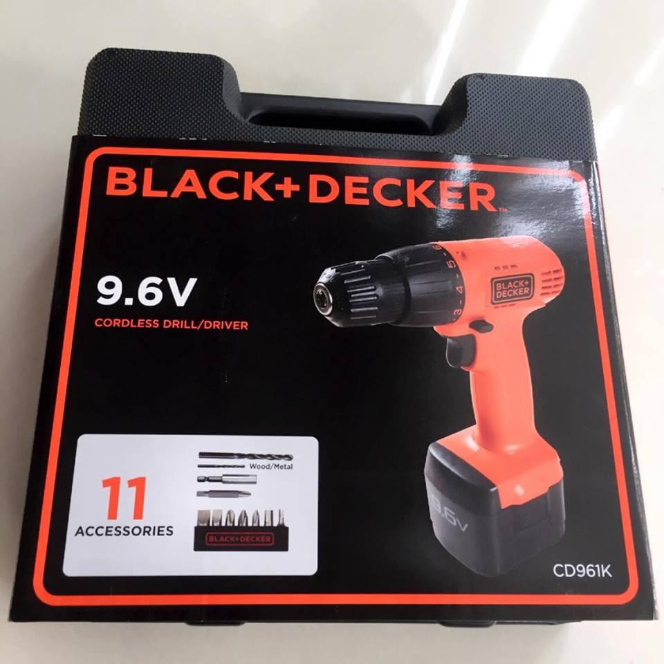 Bộ máy khoan pin cầm tay 11 chi tiết Black&Decker CD961K