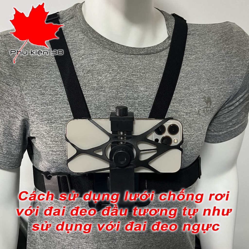 Dây đai đeo điện thoại trên đầu dùng điện thoại như 1 camera hành trình