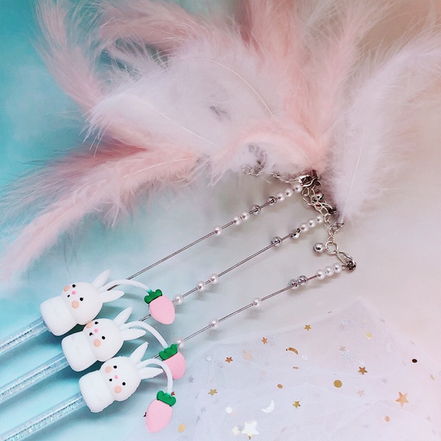 Cần Câu Mèo Màu Pastel Phối Lông Vũ Cao cấp