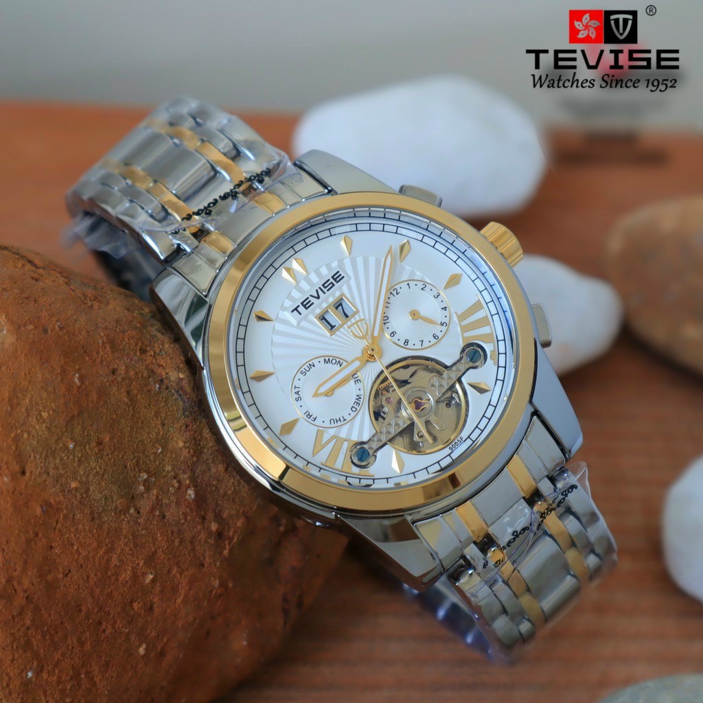 Đồng hồ nam tự động Automatic, đồng hồ đeo tay nam chính hãng TEVISE máy cơ cao cấp, chạy cả đời không cần pin, cực sang