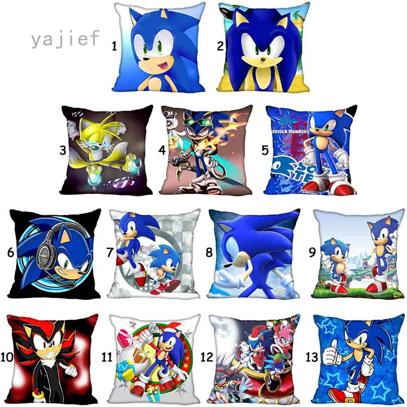 Vỏ Gối Vuông 40x40 X 45x45cm In Hình Nhân Vật Sonic