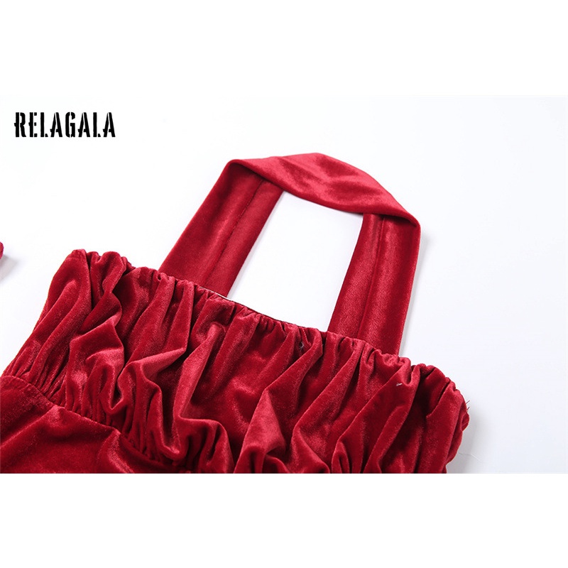 Đầm Hai Dây Dáng Chữ A Lưng Cao Màu Trơn Thời Trang Cho Nữ