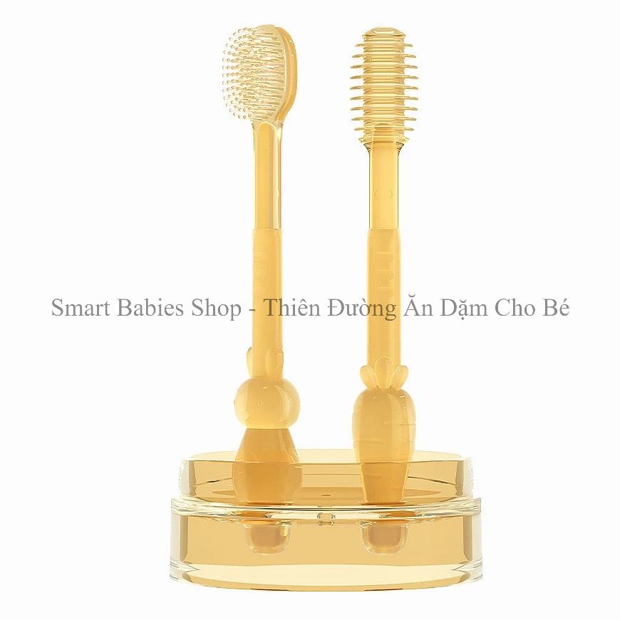 Bộ Rơ Lưỡi + Bản Chải Silicon Siêu Mềm Cho Bé  Chống Tưa Lưỡi Nấm Lưỡi Rưa Lưỡi Cho Bé 0 - 2 Tuổi