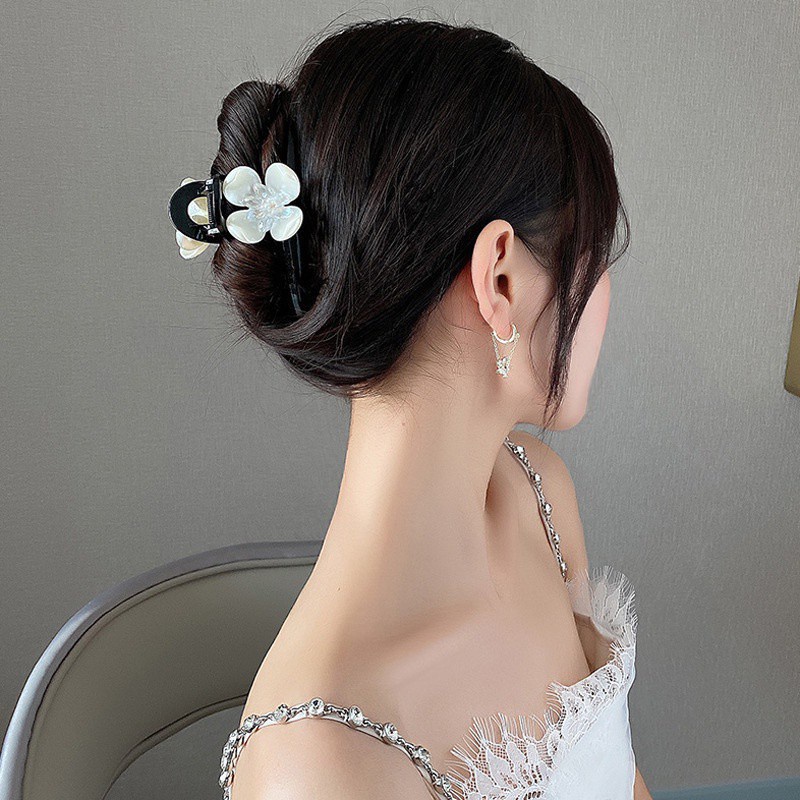 Ốp Kẹp Tóc Hình Hoa Đính Ngọc Trai Phong Cách Hàn Quốc