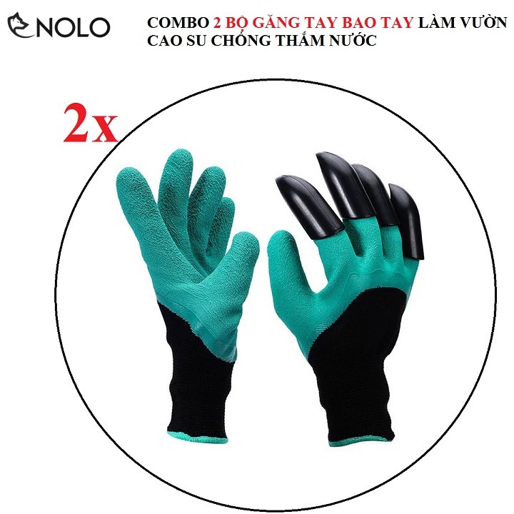 Combo 2 Đôi Găng Tay Làm Vườn Chất Liệu Cao Su Đồ Bền Cao Chống Thấm Nước Côn Trùng Gây Hại