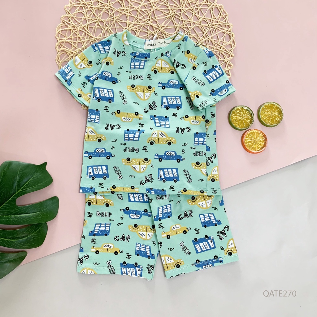 [SALE] Bộ Cộc Tay Minky Mom 100% Cotton In Họa Tiết 6 Màu Cực Đẹp Cho Bé (QATE270)