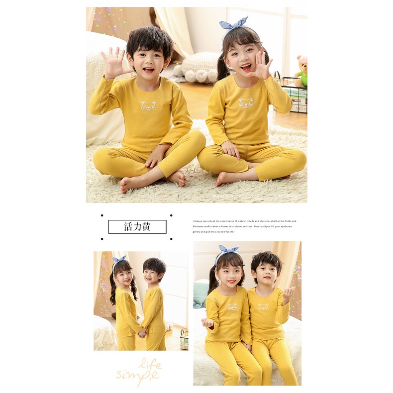 Bộ đồ lót dài 85-165CM màu kẹo thời trang xuân thu cho bé