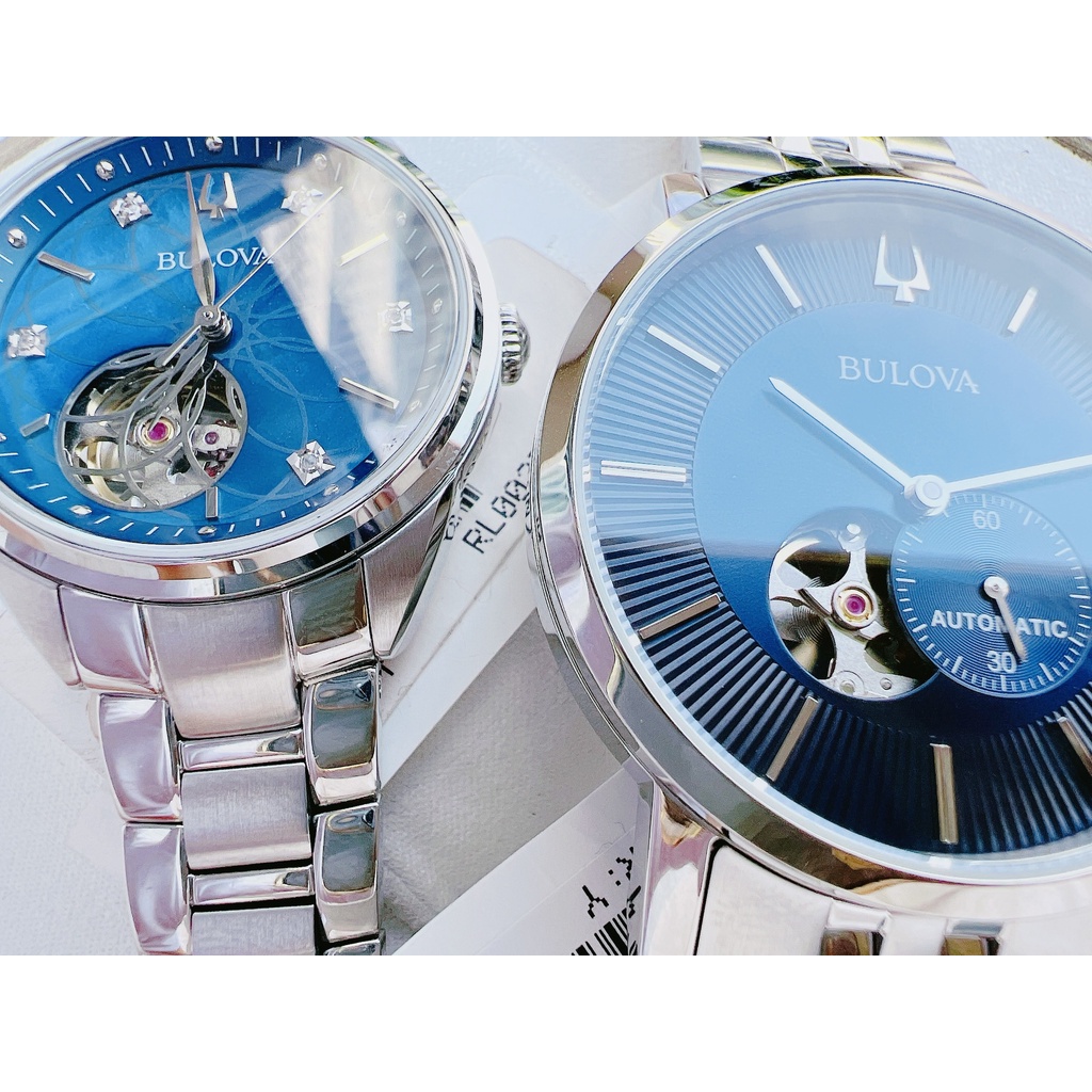 Đồng hồ đôi nam nữ dây thép Bulova 96P191 Và 96A247