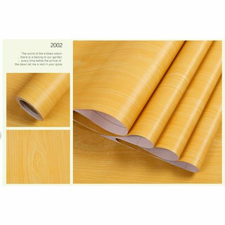 1m Giấy dán tường sẵn keo khổ 45cm  Gỗ vàng 0116 đẹp