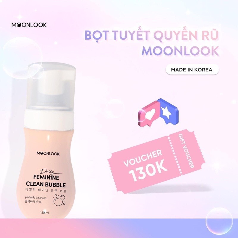 Dung Dịch Vệ Sinh Moonlook, Bọt Tuyết Quyến Rũ, An Toàn Và Khử Mùi Cô Bé Hiệu Qủa - 150ml [ Auth - HÀN QUỐC ]