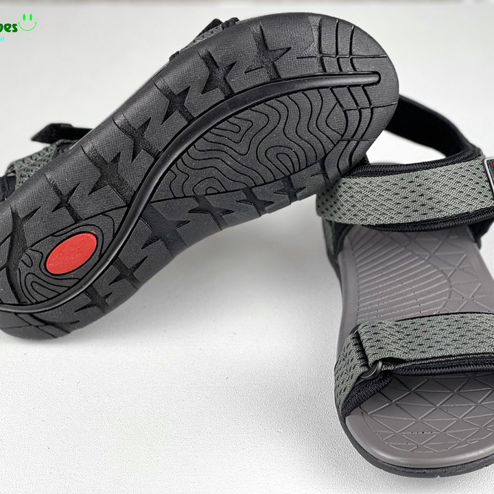 Giày sandal unisex Teramo hay sandan TRM64 - Xám Ri kiểu giày sandal nam hai quai ngang và sandal nữ hai quai ngang