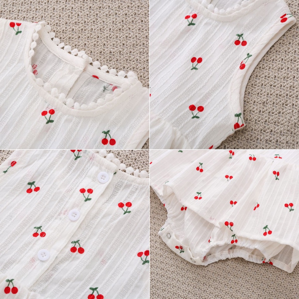 Áo Liền Quần In Hoa Một Mảnh Trang Trí Dành Cho Bé Gái 0018