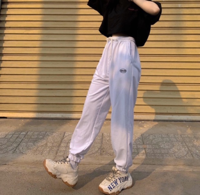 Quần JOGGER In SPUN [FREESHIP] Quần Bo Ống 2 Màu Đen Trắng | BigBuy360 - bigbuy360.vn