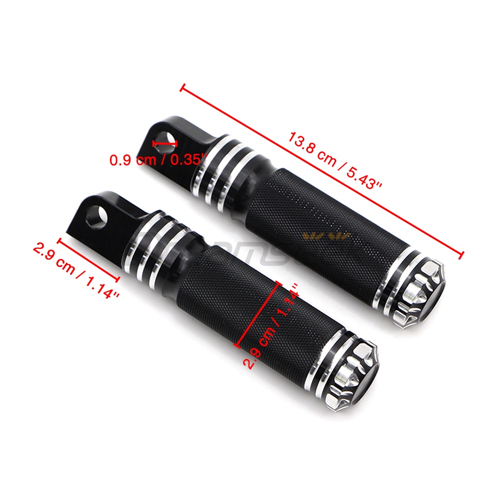 Bàn Đạp Để Chân Bằng Nhôm Màu Đen Cho Xe Mô Tô Harley Sportster XL 883 1200 Iron 883