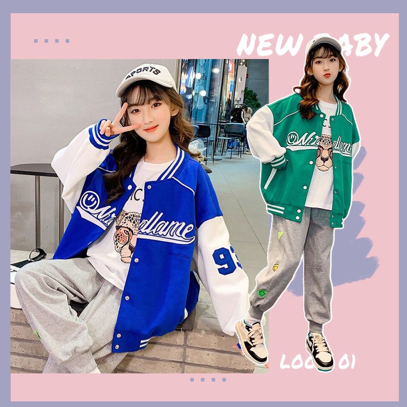 Klein Korean Fashion Color Printed Baseball Jacket For Women