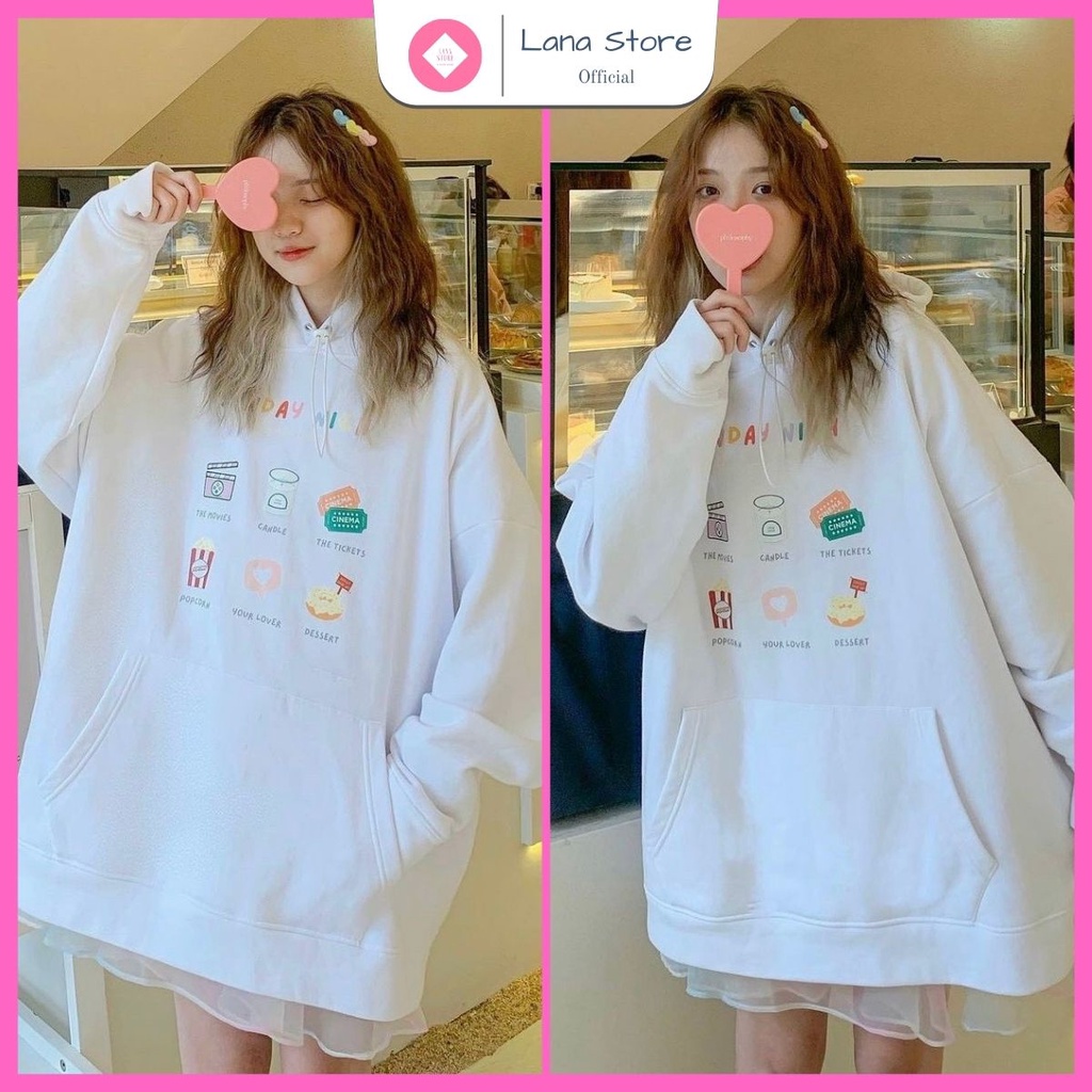 Áo Hoodie Unisex Nỉ Bông Sunday Nick Siêu Xinh Form Đẹp