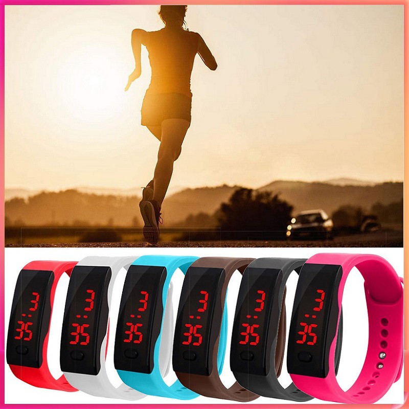 【Có hàng sẵn】2019 NEW Đồng hồ đeo tay dây nhựa màn hình LED phong cách thể thao cho nam nữ