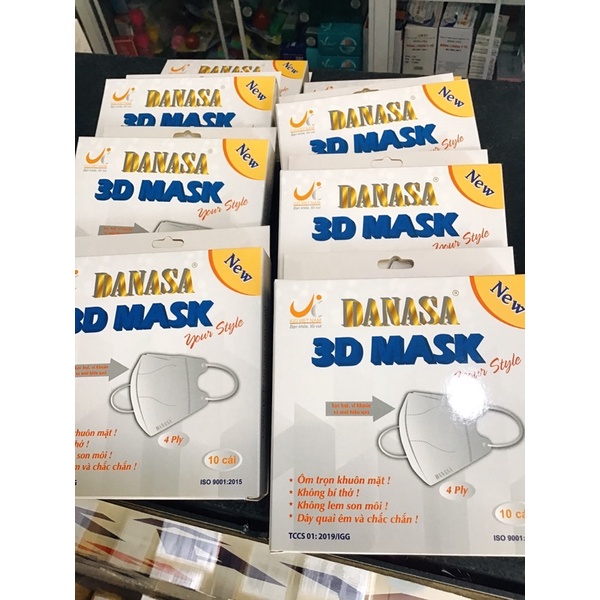 Khẩu trang Danasa 3D mask 4 lớp kháng khuẩn (hộp10cái) mua 10h tặng 1h | BigBuy360 - bigbuy360.vn