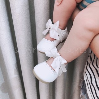 Giày tập đi nơ da bóng