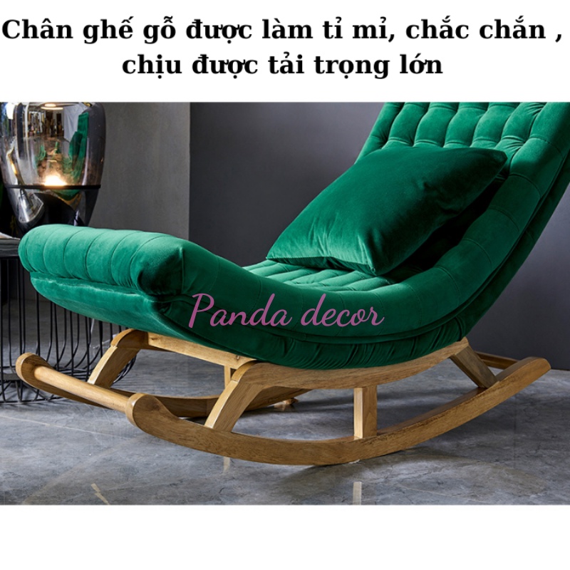 Ghế Thư Giãn Đọc Sách, Ghế Bập Bênh Gỗ Cho Bé Chật Liệu Đệm Nỉ Êm Ái