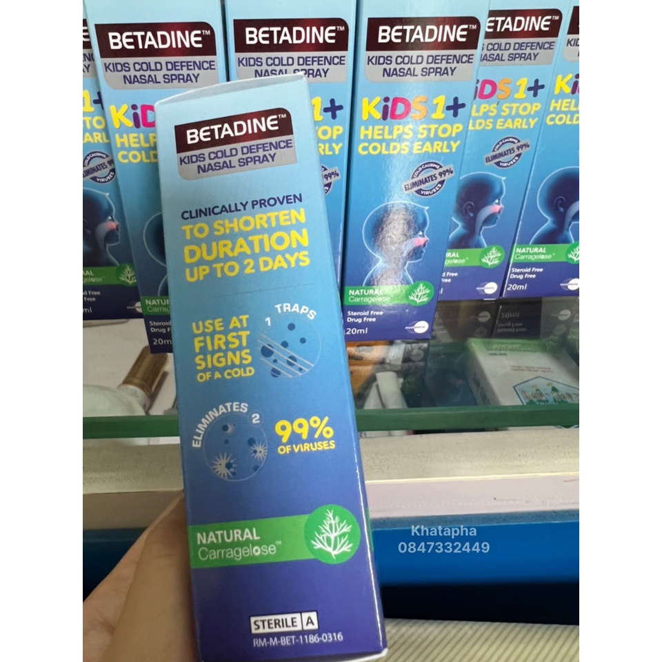 BETADINE Cold Defence Nasal Spray 20ml - Dung dịch xịt mũi ngừa cảm cúm
