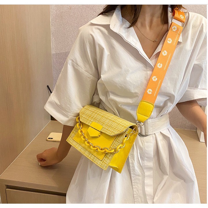 Túi đeo chéo nữ mini phối màu Fashion &amp; Bag 90202