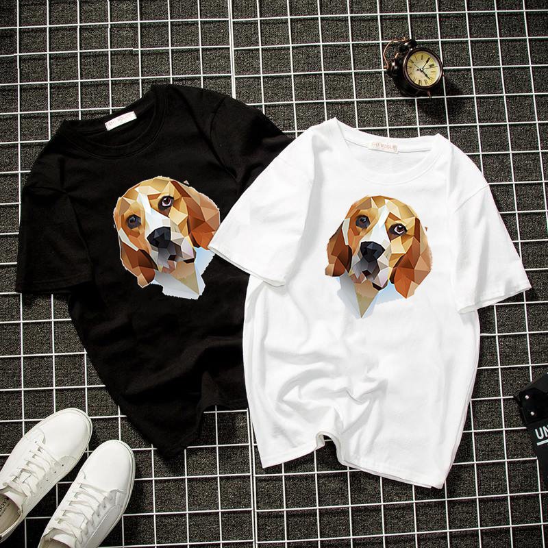 Áo thun form rộng unisex chó họa tiết vải dày mịn 2019T22049