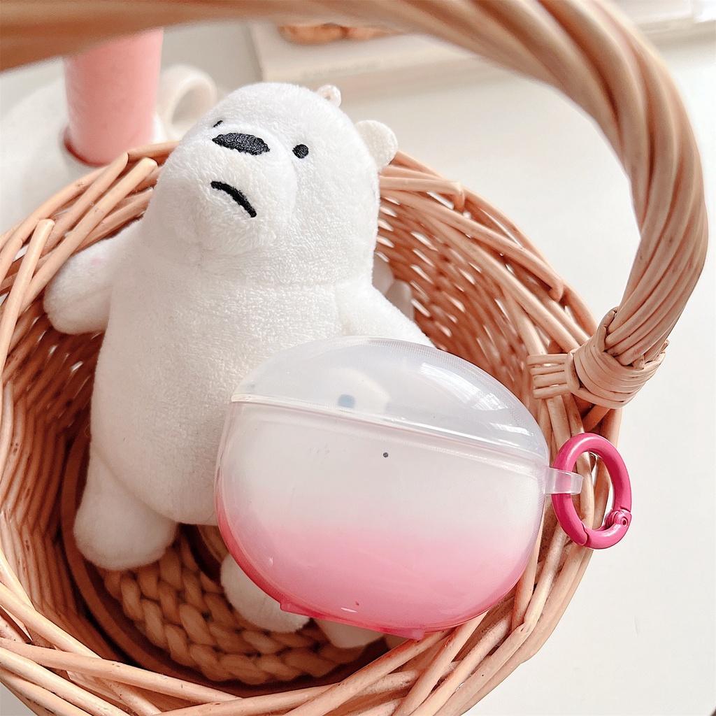 Vỏ Bảo Vệ Hộp Sạc Tai Nghe Không Dây OPPO Enco air 2 / Enco air TWS Bằng Silicon TPU Mềm Trong Suốt Chống Sốc Chống Rơi Kèm Móc Treo