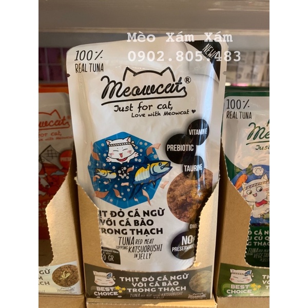 Pate Meowcat gói 70gr cho mèo đủ 9 vị