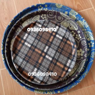 khay chống trượt hoa văn tròn 28cm,36cm,40cm giao ngẫu  nhiên