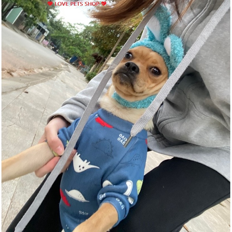 ÁO CHO CHÓ MÈO BẰNG VẢI NỈ HOẠ TIẾT DỄ THƯỚC - LOVE PETS SHOP