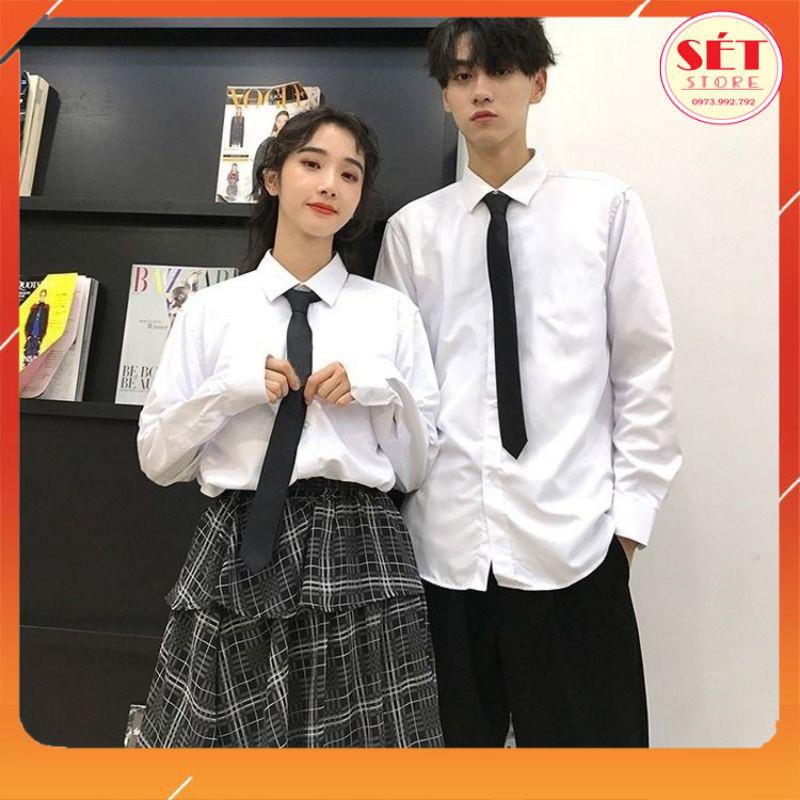 [QUÀ TẶNG 1C KHẨU TRANG] Áo sơ mi Nam nữ màu trắng,dáng ôm SIÊU ĐẸP 💥SM130 -Setstore | BigBuy360 - bigbuy360.vn