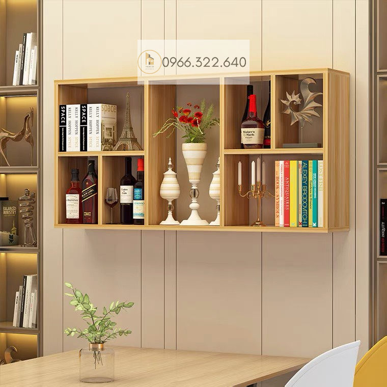 Kệ sách kệ gỗ trang trí treo tường gỗ MDF nhập khẩu chống ẩm dễ dàng lắp ghép đầy đủ phụ kiện MS04 - NADECOR