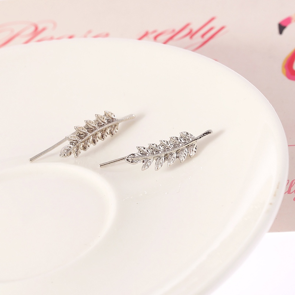 Bông Tai Hình Chiếc Lá Thiết Kế Thanh Lịch Cho Nữ