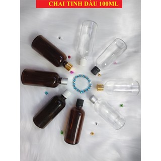 CHAI TINH DẦU 100ML THỦY TINH TRONG VÀ NÂU