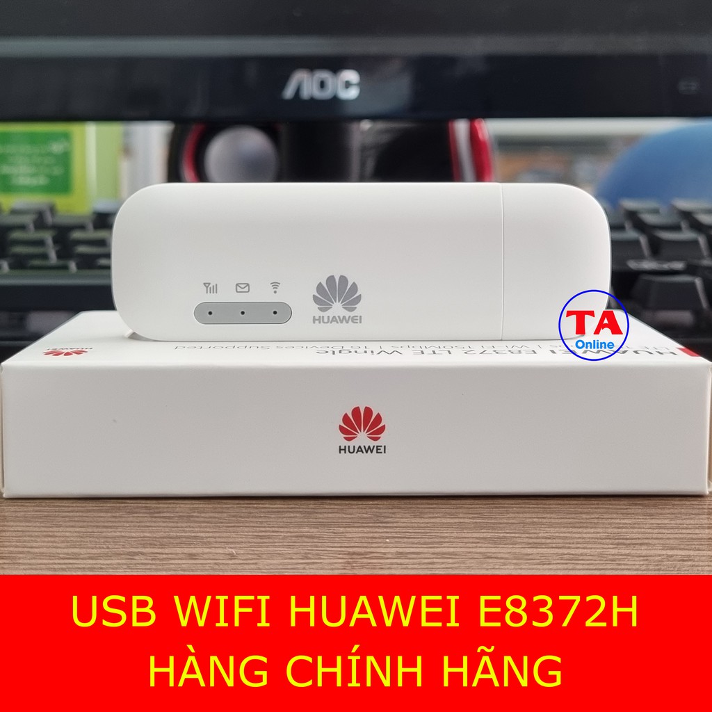 Usb Wifi 4G Huawei E8372 Tốc độ 150Mbps Hỗ Trợ 10 User  phiên bản quốc tế nguyên seal mới 100%