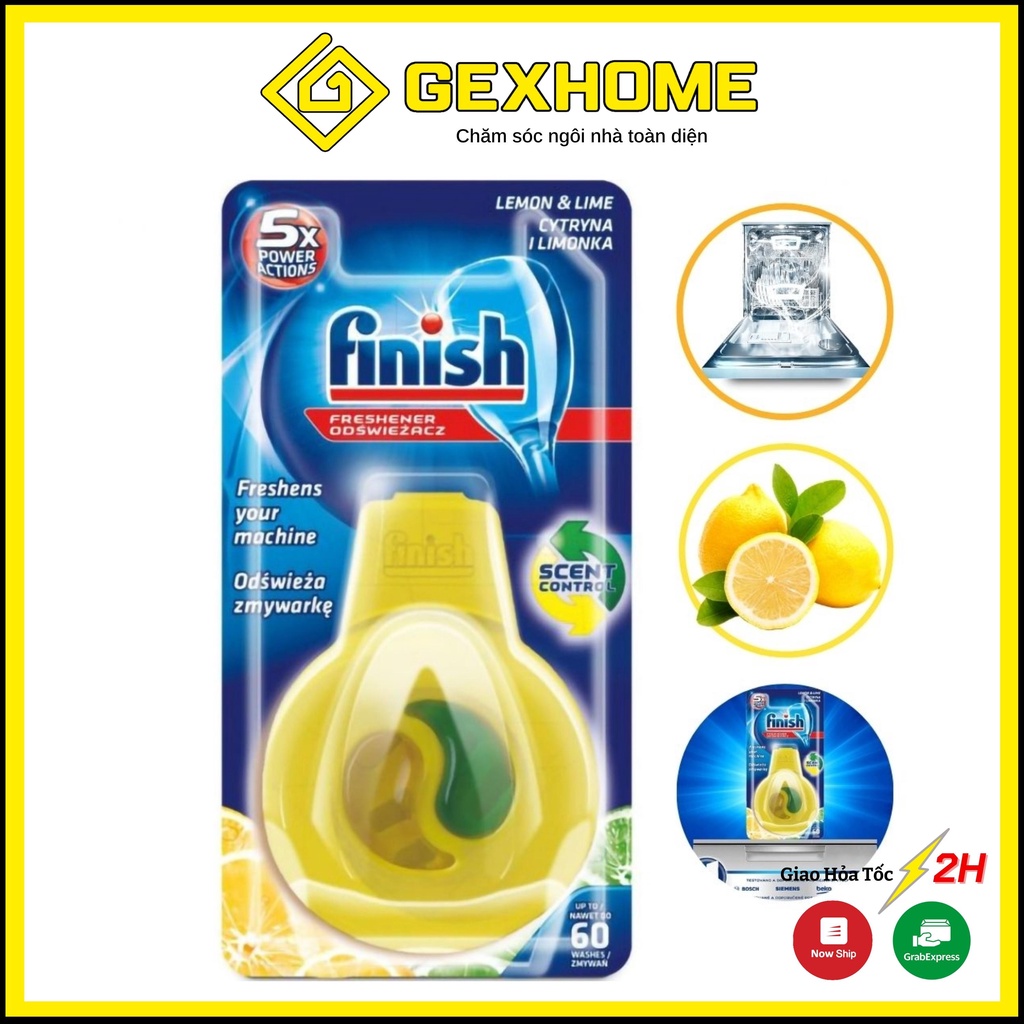 Tinh dầu Treo khử mùi máy rửa chén bát Finish 4ml [Nhập khẩu Đức]