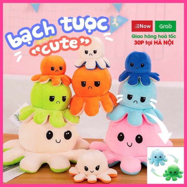 Bạch tuộc cảm xúc thú bông 2 mặt mini cute, hàn quốc khổng lồ cỡ lớn siêu mịn