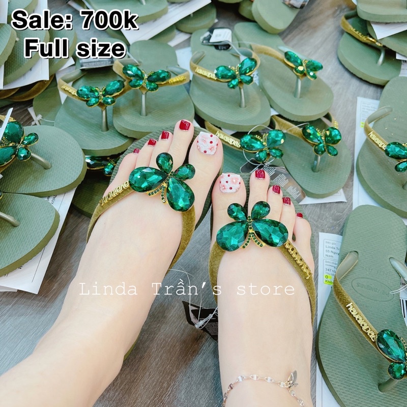 dép HVN nhung mix charm b.đá