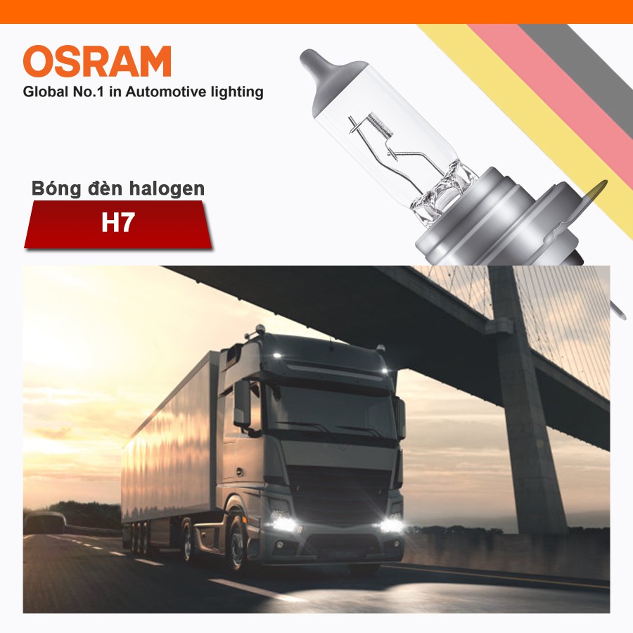 [Mã BMBAU50 giảm 10% đơn 99k] Bóng Đèn Halogen OSRAM Original H7 24V 70W Nhập Khẩu Chính Hãng