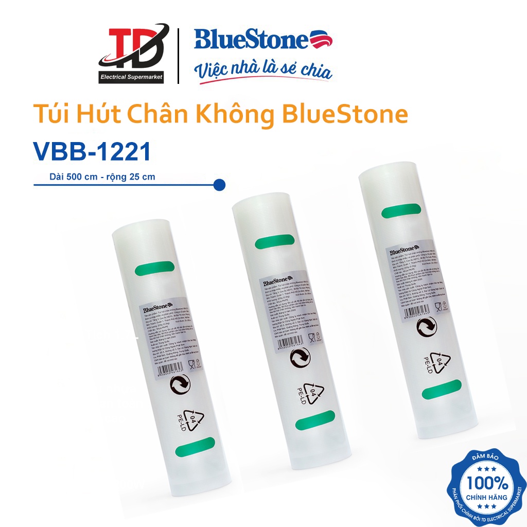 Túi Hút Chân Không Bluestone VBB-1221 Bảo Quản Thực Phẩm