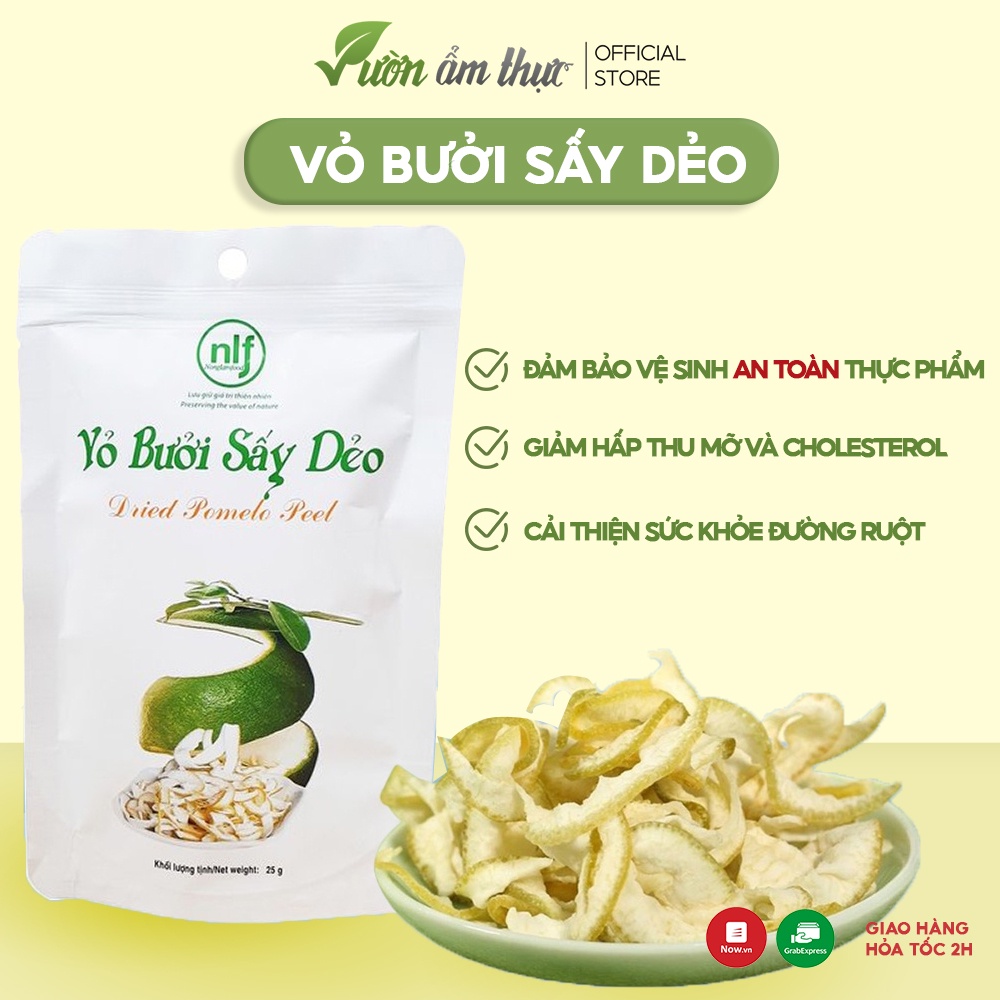 Vỏ Bưởi Sấy Dẻo 25g thơm ngon đồ ăn vặt giảm cân healthy hoa quả sấy Nonglamfood