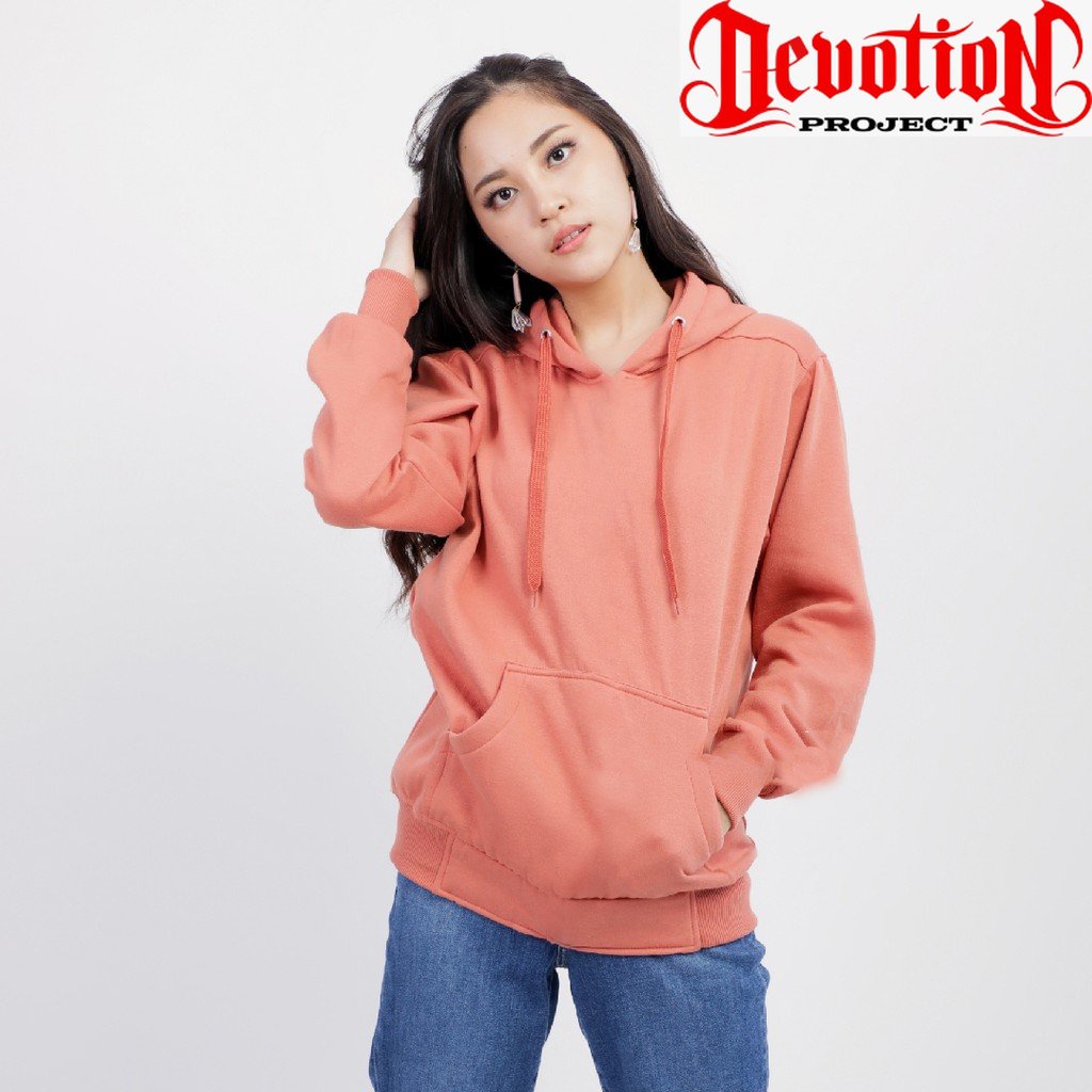 Seattle Áo Khoác Hoodie Màu Trơn Cao Cấp Phong Cách Hàn Quốc Unisex / Hồng Bụi